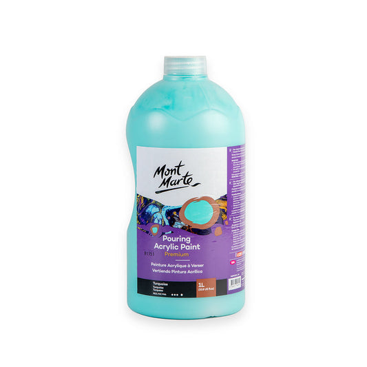 Pouring Acrylic Paint Premium 1L (33.8 US fl.oz) Bottle - Turquoise