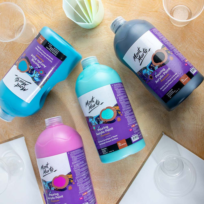 Pouring Acrylic Paint Premium 1L (33.8 US fl.oz) Bottle - Turquoise