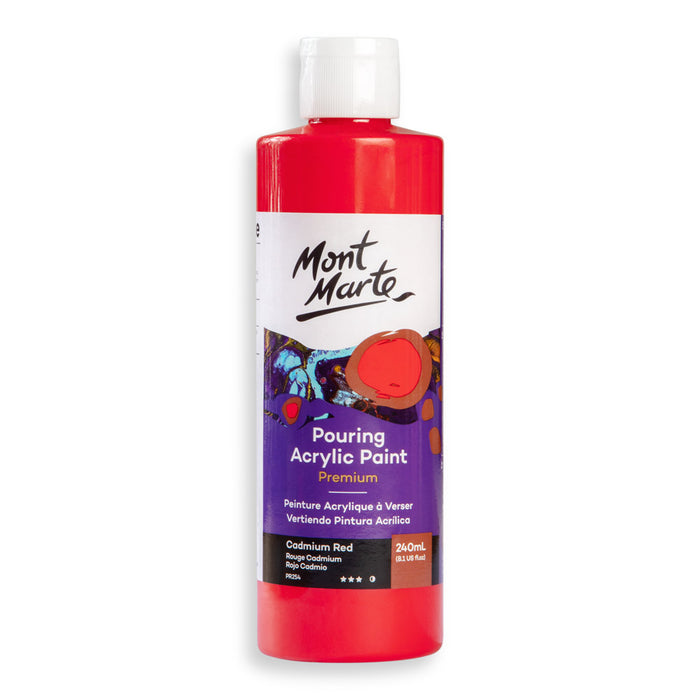Pouring Acrylic Paint Premium 240ml (8.12 US fl.oz) - Cadmium Red