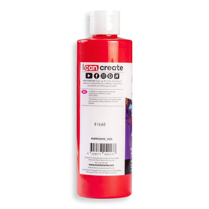 Pouring Acrylic Paint Premium 240ml (8.12 US fl.oz) - Cadmium Red