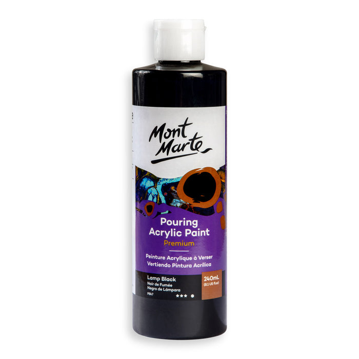 Pouring Acrylic Paint Premium 240ml (8.12 US fl.oz) - Lamp Black