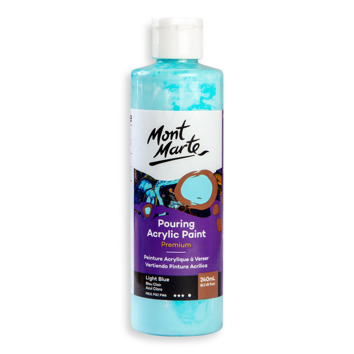 Pouring Acrylic Paint Premium 240ml (8.12 US fl.oz) - Light Blue