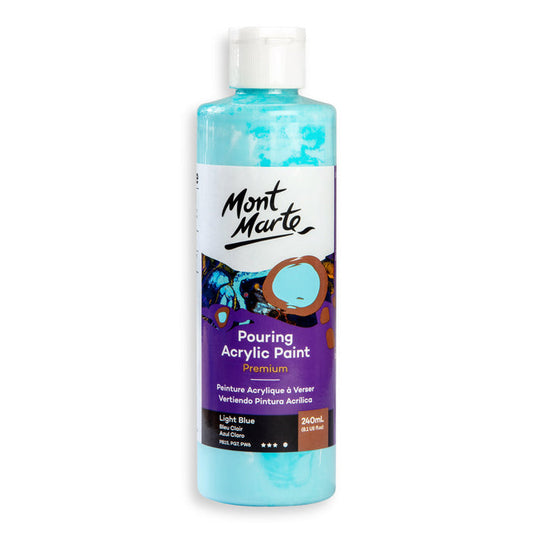 Pouring Acrylic Paint Premium 240ml (8.12 US fl.oz) - Light Blue