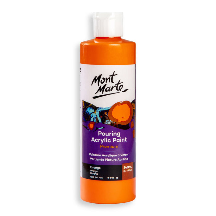 Pouring Acrylic Paint Premium 240ml (8.12 US fl.oz) - Orange
