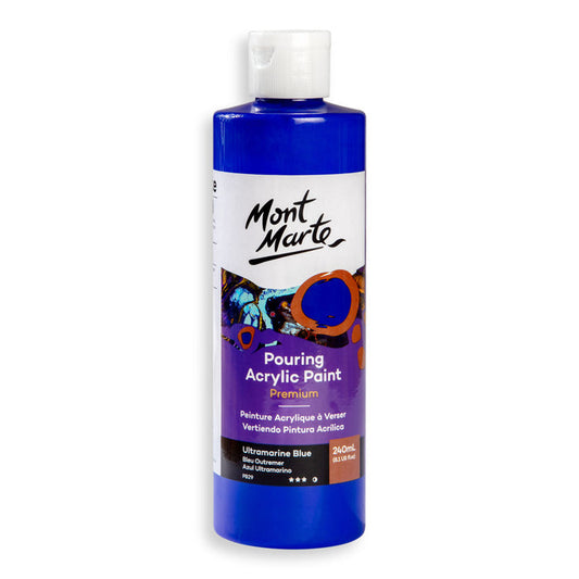 Pouring Acrylic Paint Premium 240ml (8.12 US fl.oz) - Ultramarine Blue