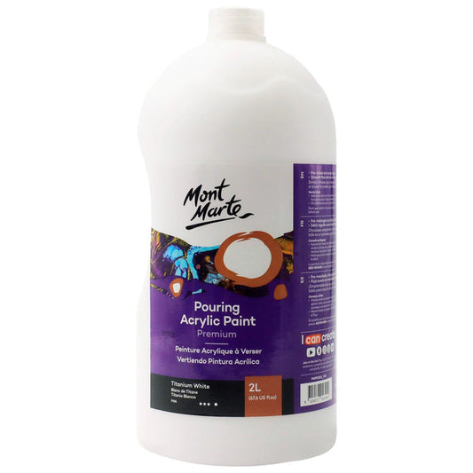 Pouring Acrylic Paint Premium 2L (67.6 US fl.oz) Bottle - Titanium White