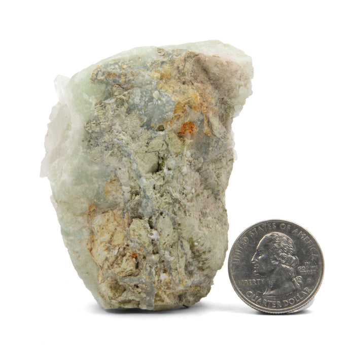 Prehnite - in Quartz Cluster