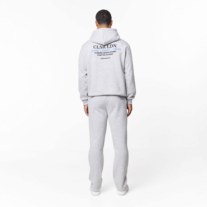 Premium Luxe Open Hem Tracksuit | Grey Marl