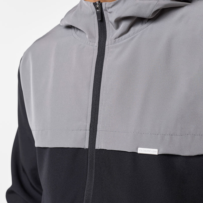Men's Premium Performance Jacket in black/grey – zip detail