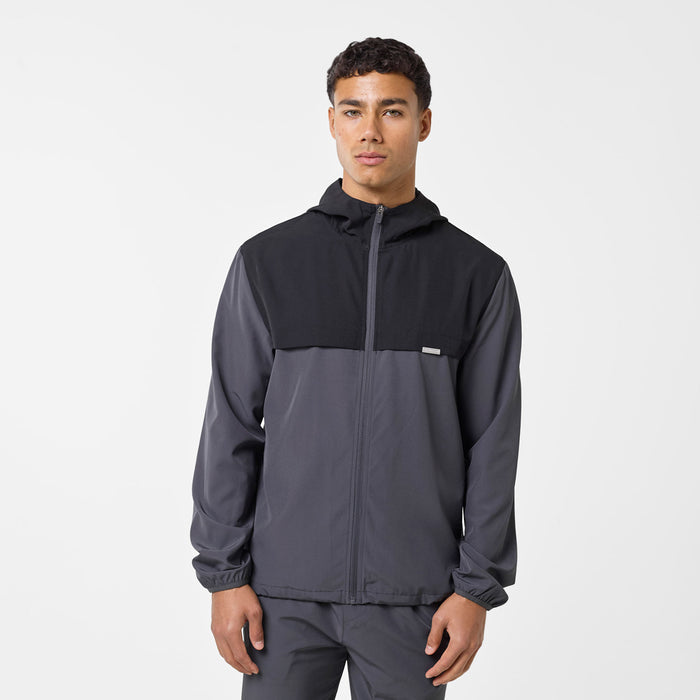 Men's Premium Performance Jacket in charcoal and black – front view