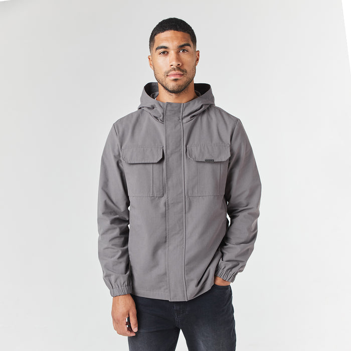 Men's  Charcoal Premium Ripstop Jacket  Closure London  Front View