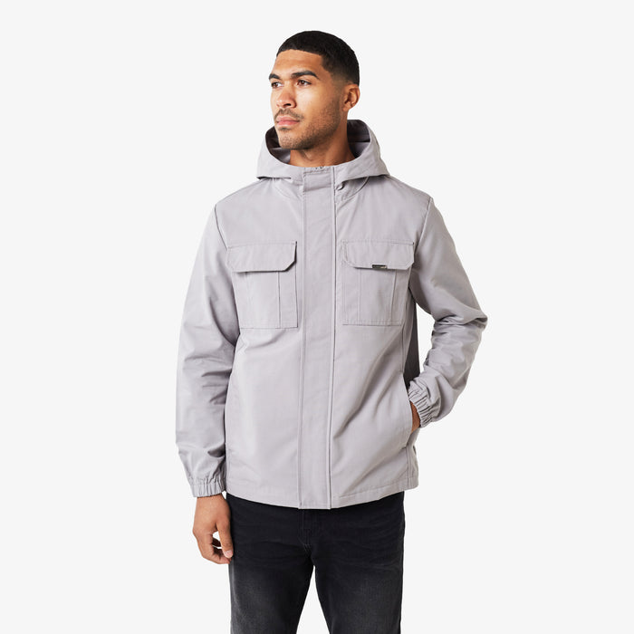 Men's  Ice Grey Premium Ripstop Jacket  Closure London  Front View