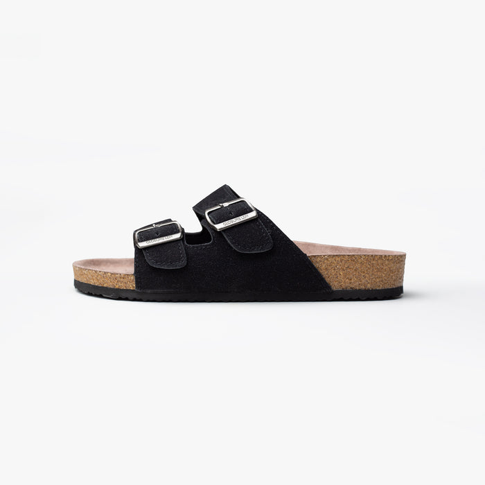 Men's  Black Premium Strap Sandal  Closure London  Front View