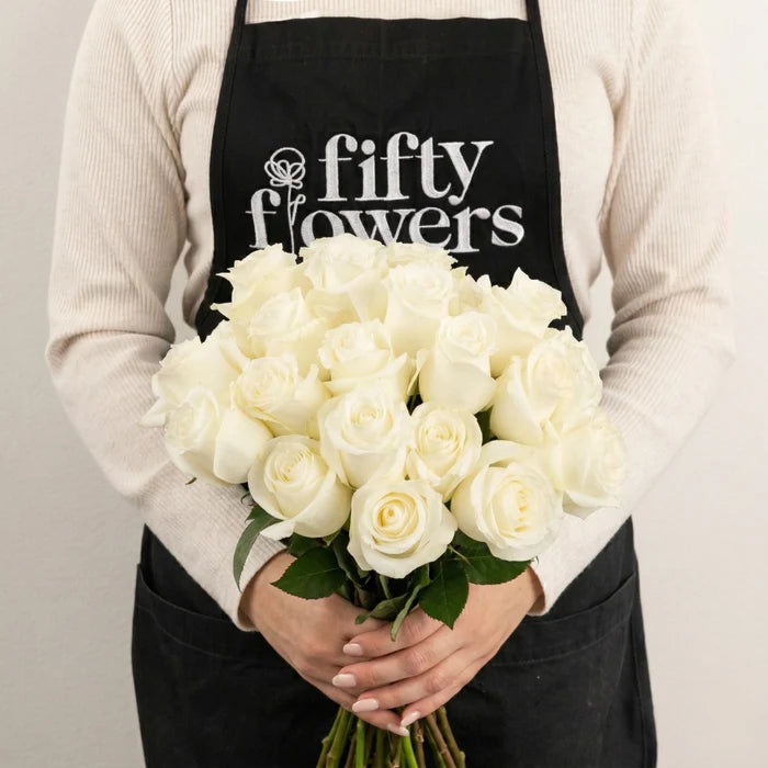 Proud White Rose Apron - Image