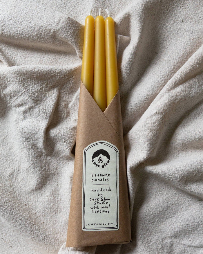 Pure Beeswax Taper-Set of 3