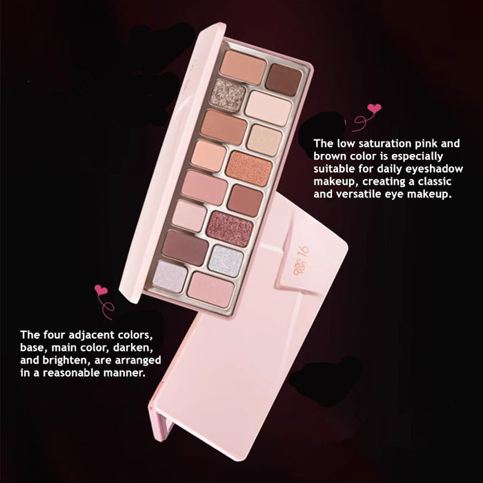 QianYan 16 Colors Polarized & Matte Eyeshadow Palette T3711