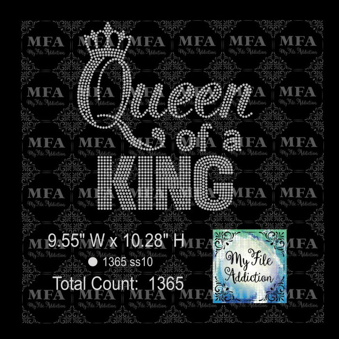 Queen of a King Rhinestone Digital Download File