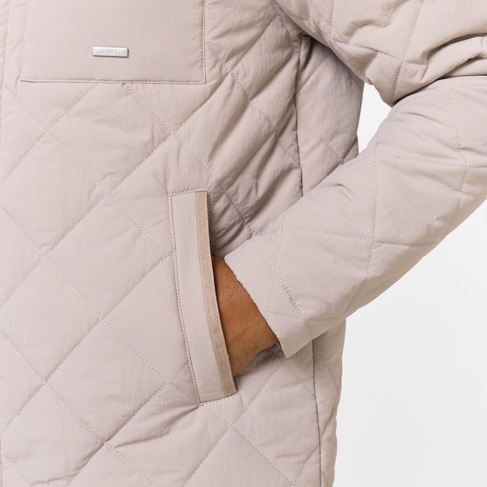 Quilted Overshirt Jacket | Stone