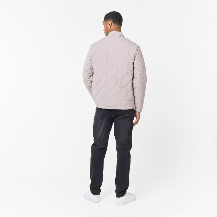 Quilted Overshirt Jacket | Stone
