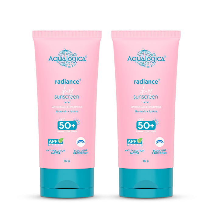 Radiance+ Dewy Sunscreen In-Vivo Tested with Watermelon & Niacinamide with SPF 50 & PA++++ - 80g (Pack of 2)