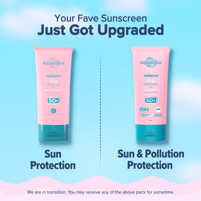 Radiance+ Dewy Sunscreen In-Vivo Tested with Watermelon & Niacinamide with SPF 50 & PA++++ - 80g (Pack of 2)