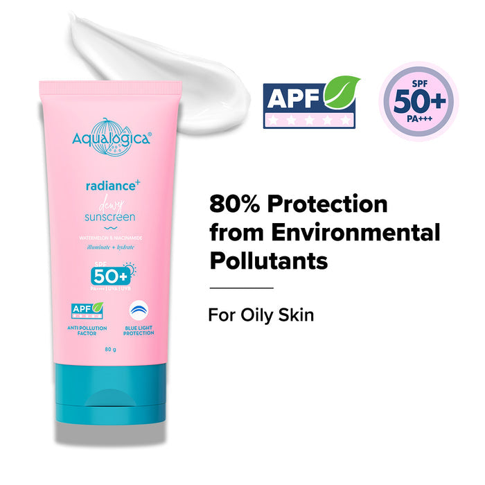 Radiance+ Dewy Sunscreen In-Vivo Tested with Watermelon & Niacinamide with SPF 50 & PA++++ - 80g (Pack of 2)