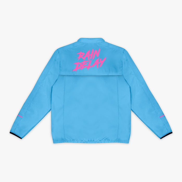 Blue Rain Delay Jacket Cotton Candy Blue youth jacket — back view