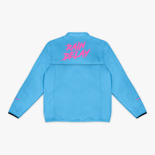 Blue Rain Delay Jacket Cotton Candy Blue youth jacket — back view