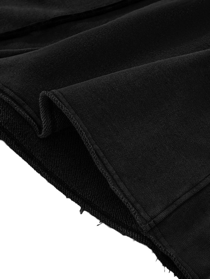 Raw Edge Drawstring Shorts