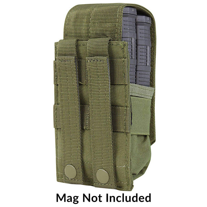 M14 Single Mag in RE-DOK Pouch, OD Green, back MOLLE straps