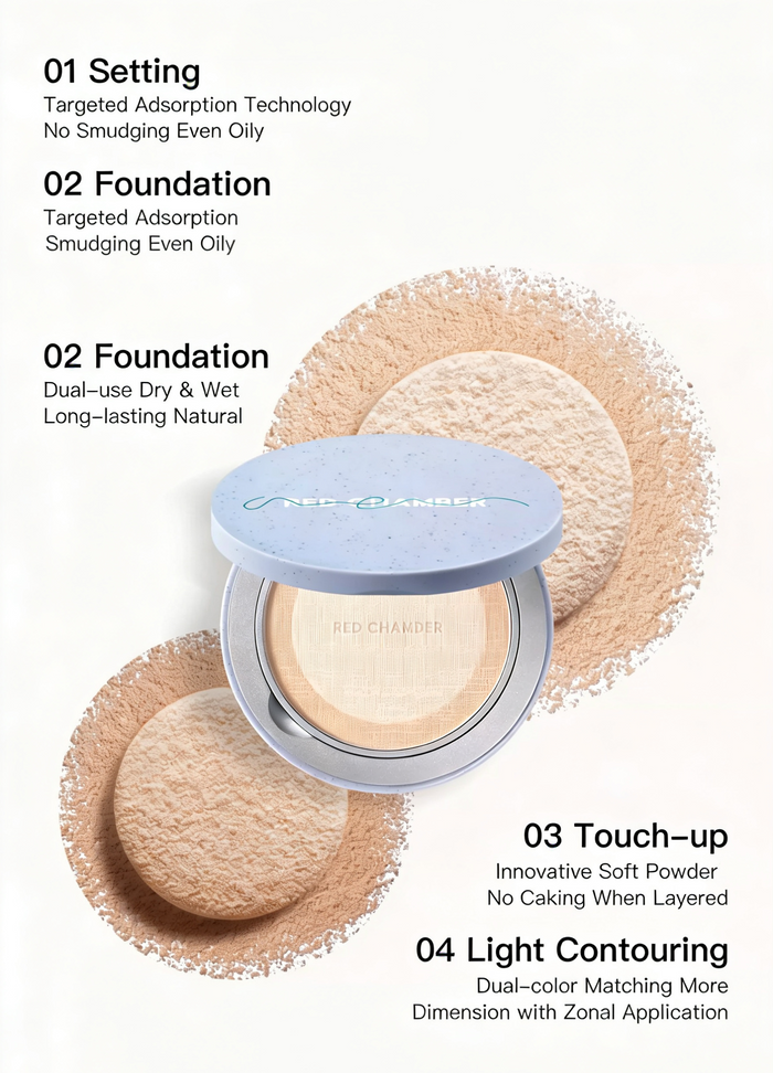 RED CHAMBER Oil-control Makeup Setting Pressed Powder T5662
