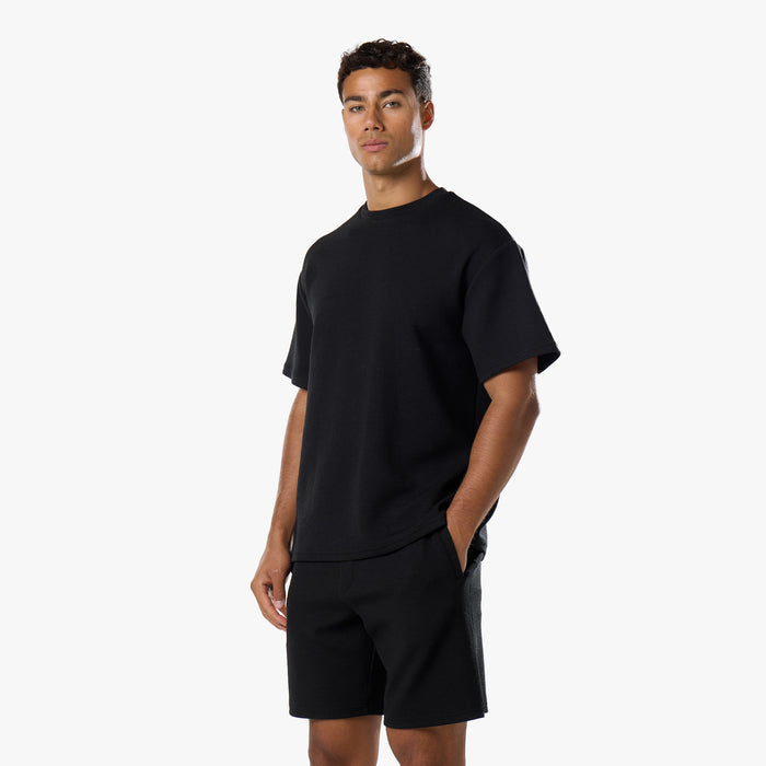 Relaxed Crinkle Twinset | Black