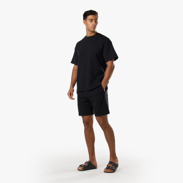 Relaxed Crinkle Twinset | Black