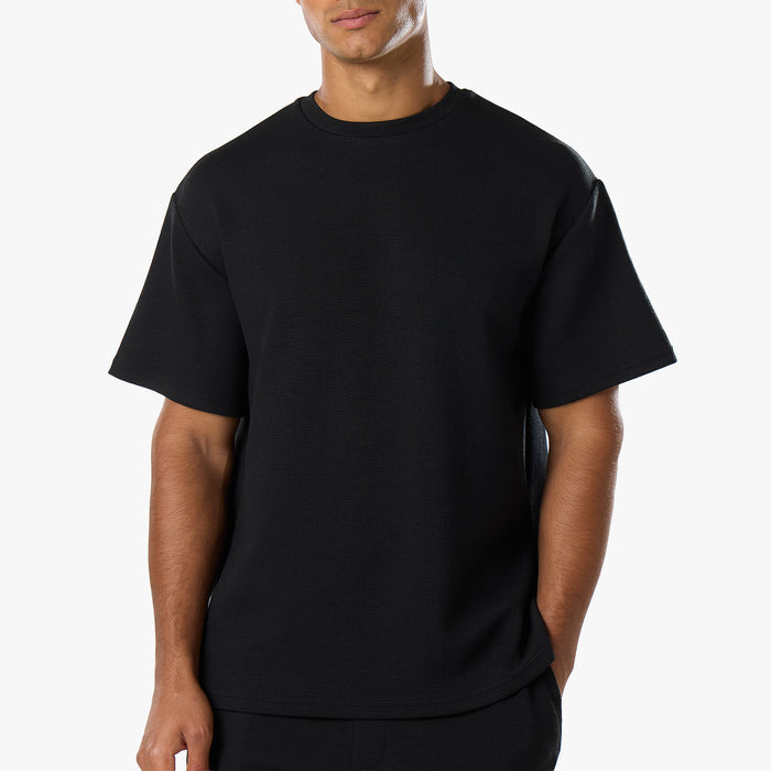 Relaxed Crinkle Twinset | Black
