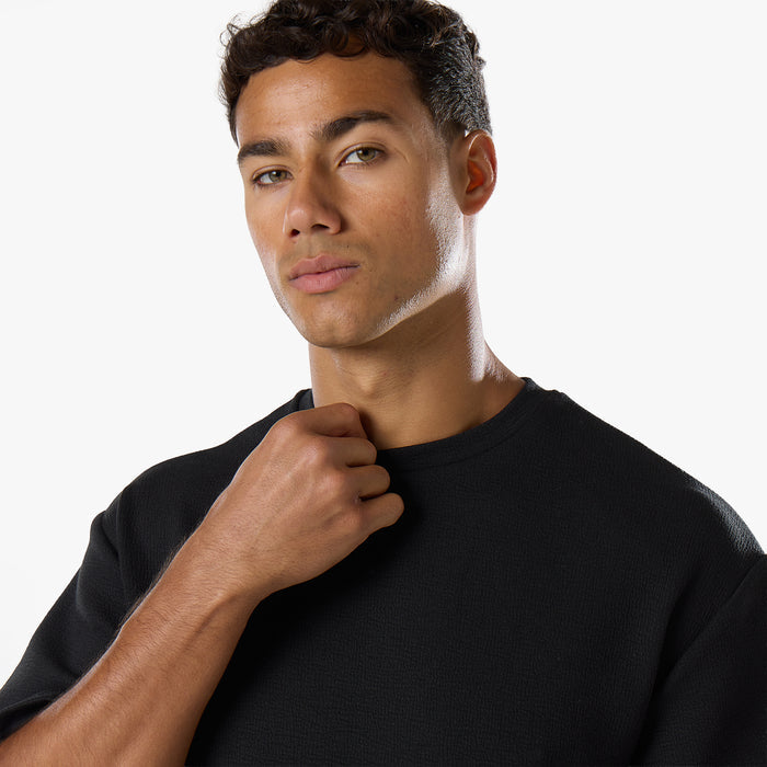Relaxed Crinkle Twinset | Black