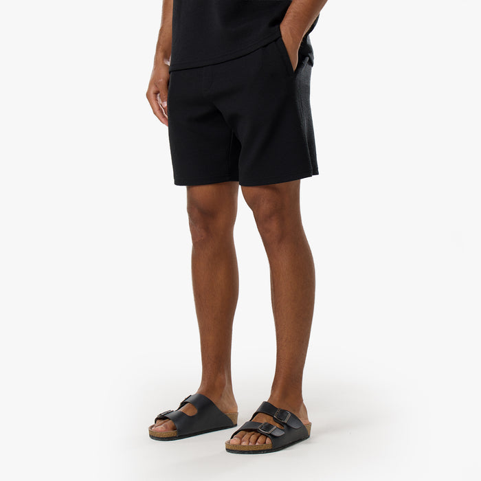 Relaxed Crinkle Twinset | Black