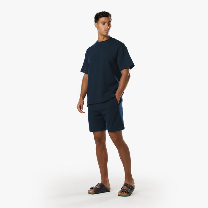 Relaxed Crinkle Twinset | Navy