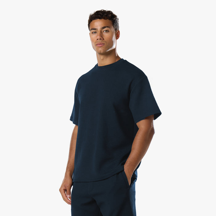 Relaxed Crinkle Twinset | Navy