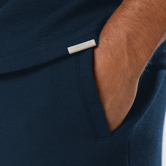 Relaxed Crinkle Twinset | Navy