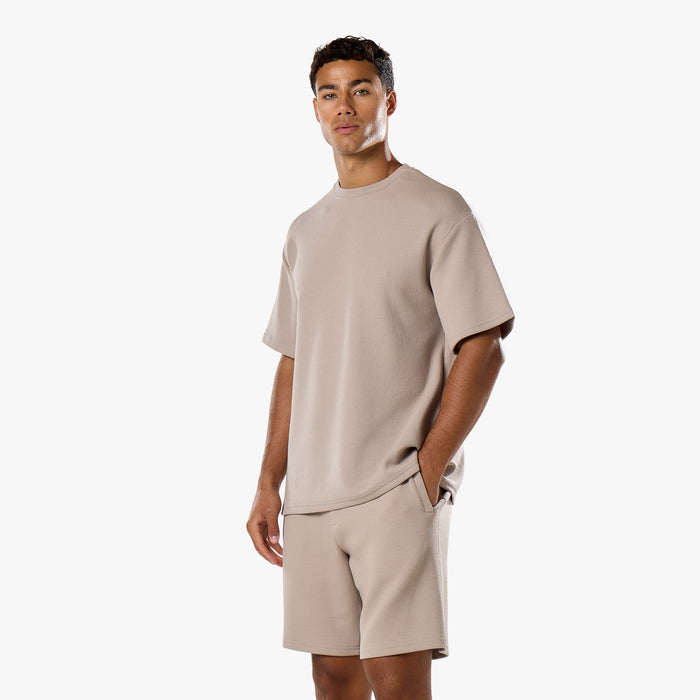 Relaxed Crinkle Twinset | Stone