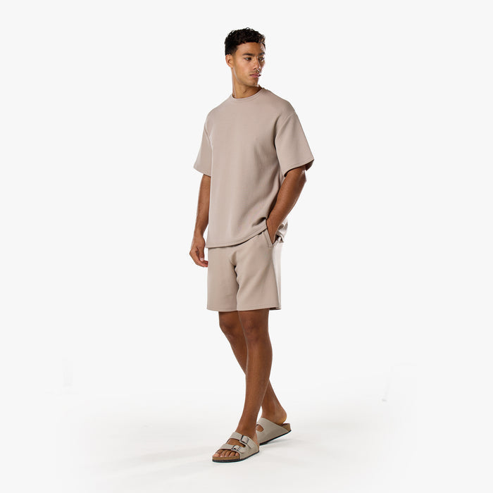Relaxed Crinkle Twinset | Stone