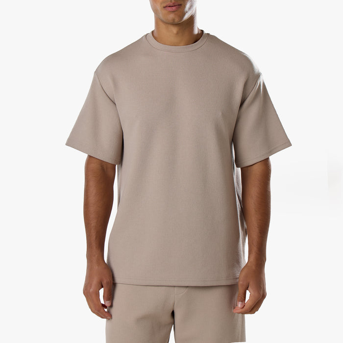 Relaxed Crinkle Twinset | Stone