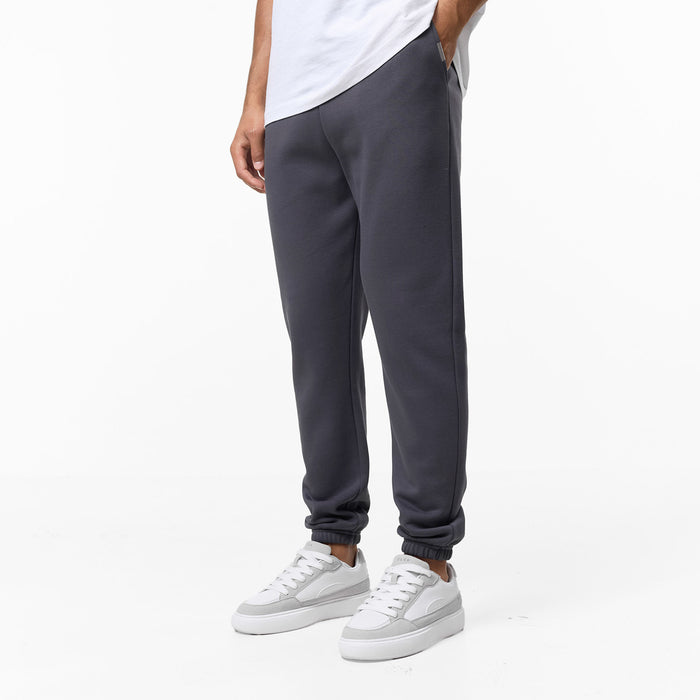 Men's  Dark Grey Relaxed Fit Cuffed Jogger  Closure London  Front View