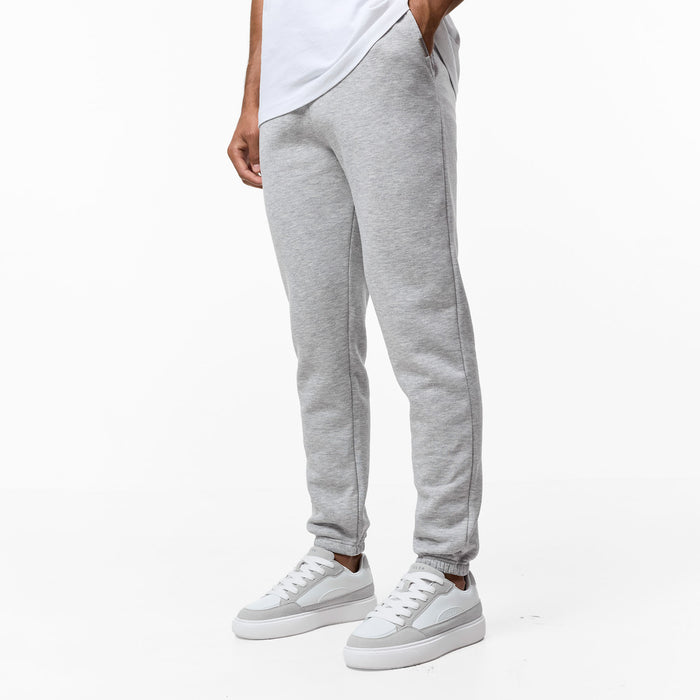 Men's Grey Marl Relaxed Fit Cuffed Jogger  Closure London  Front View