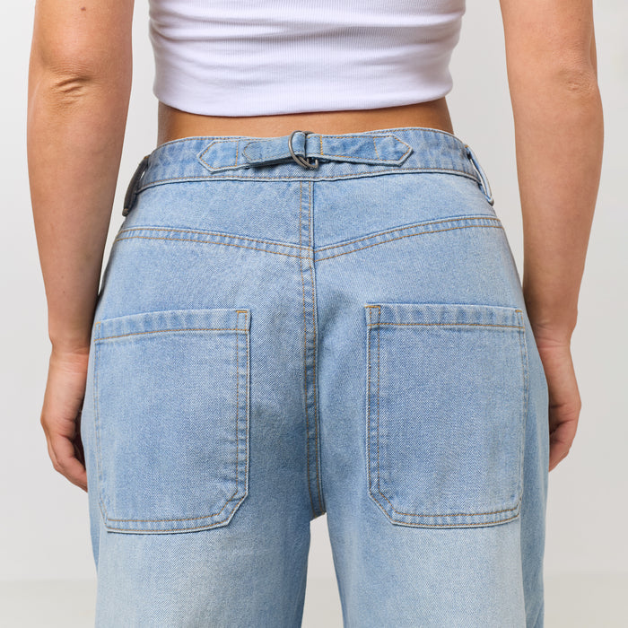 Relaxed Fit Denim Jeans | Light Blue Wash