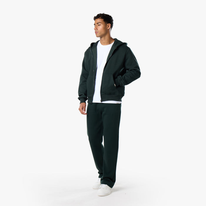 Relaxed Full Zip Hoodie | Forest Green