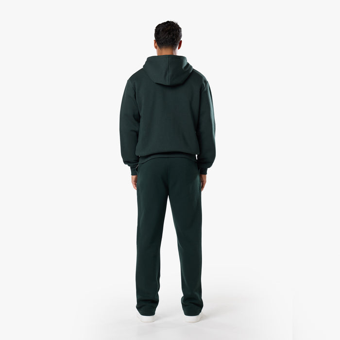 Relaxed Full Zip Hoodie | Forest Green