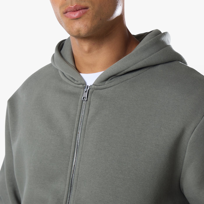 Relaxed Full Zip Hoodie | Khaki