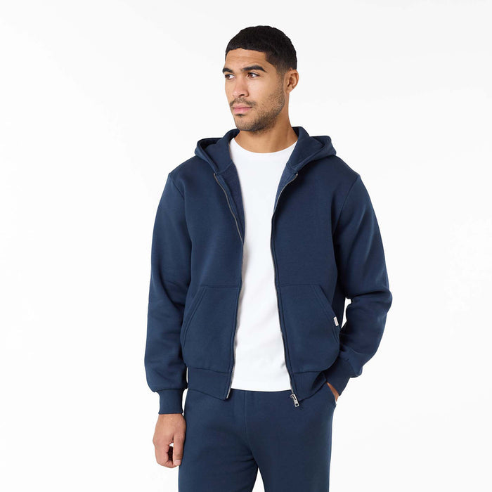 Relaxed Full Zip Hoodie | Navy