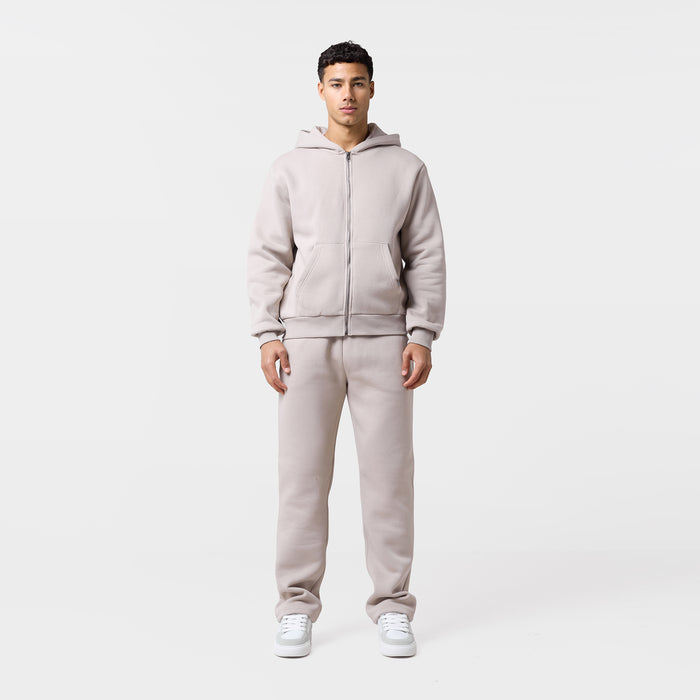 Relaxed Full Zip Hoodie | Sand